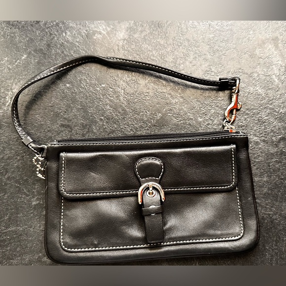 Coach Handbags - Coach Black Leather Wristlet